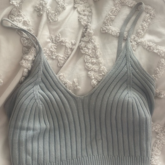 Free People Tops - 🌿BOGO FREE SALE Free People Light Sage Green Knit Cropped Tank Top — Size M